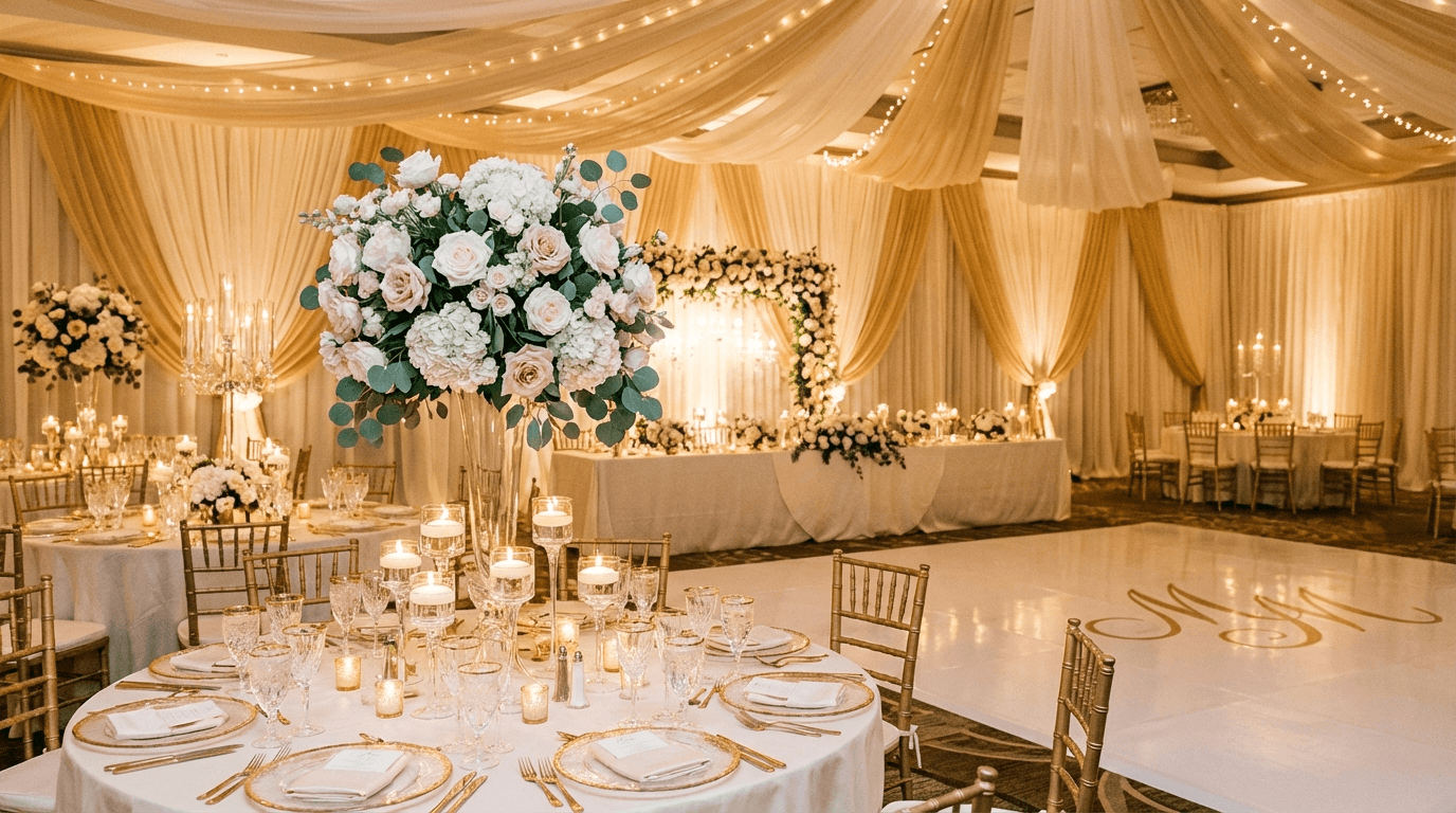 Preview 3D de decoracion de boda: convencer a los novios